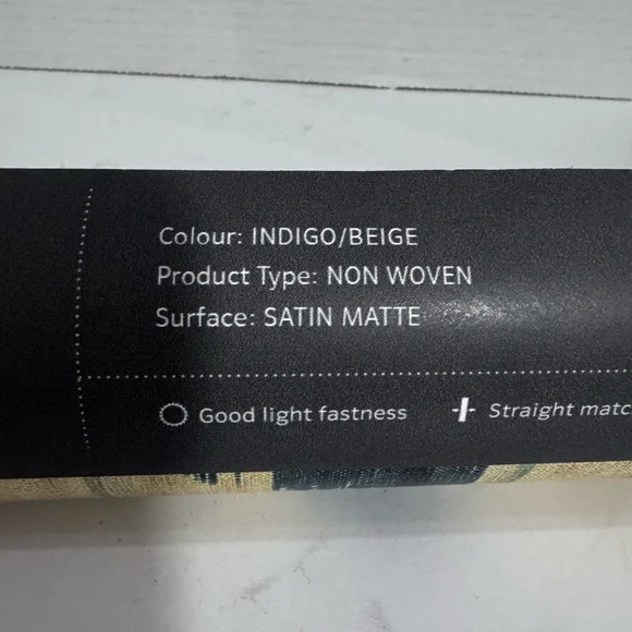 Anthropologie Mind The Gap Vintage Ikat Indigo/Beige Wallpaper